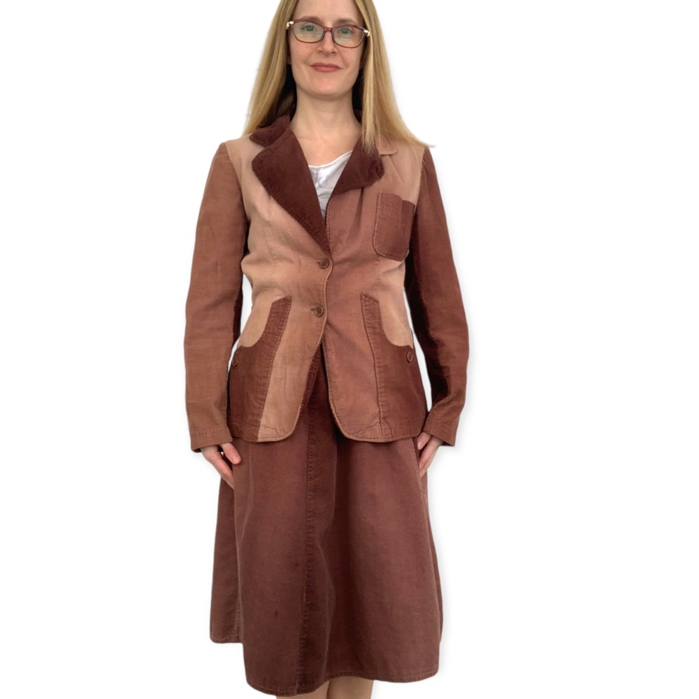 70s Corduroy Jacket and Wrap Skirt Vintage Cotton Young Timers S - Picture 5 of 11